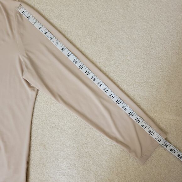 Susan Graver L Beige Cardigan Long Sleeve Open Front Lace Stretch Sweater - Picture 12 of 16